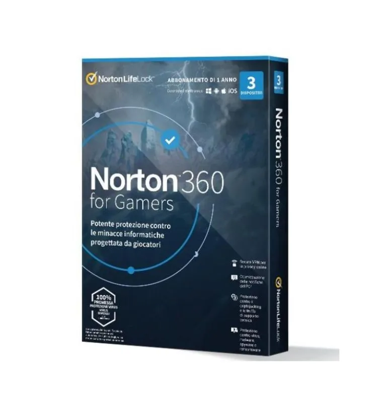 Norton 360 Gamers 3 Dispositivi 50GB 12 Mesi Box