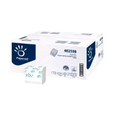 Papernet Carta Igenica Interfogliata in Pura Cellulosa 2 Veli 224 Strappi 21X11 cm Bianco Grado 80 Conf 40 Pz.