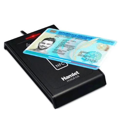 Hamlet Lettore USB Contactless NFC per Carta Identità Cie 3.0, Tessera Sanitaria, CNS