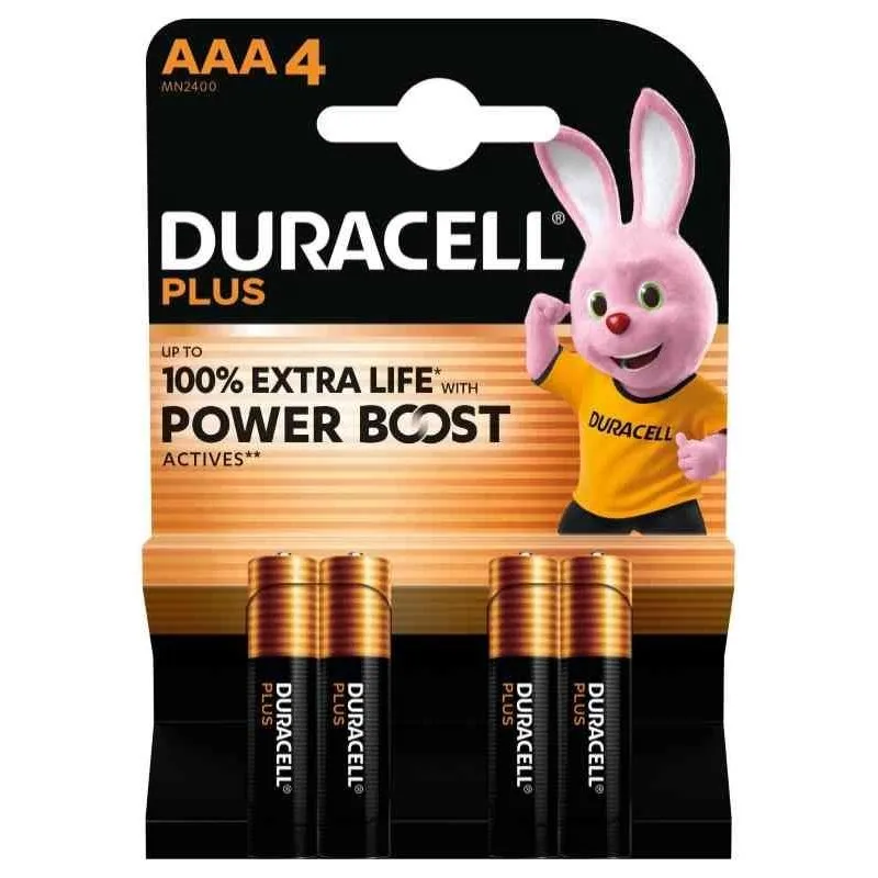 Duracell Plus Powerboost Batterie Alcaline Ministilo AAA Conf 4 Pz.