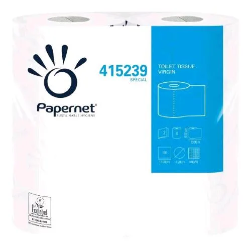 Papernet Carta Igienica in Pura Cellulosa 2 Veli 20.9 m 190 Strappi Bianco Conf 96 Pz.