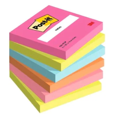 3M Post-It- Poptimistic Blocchetti 100 Fogli 76X76 mm Colori Assortiti Conf 6 Pz.
