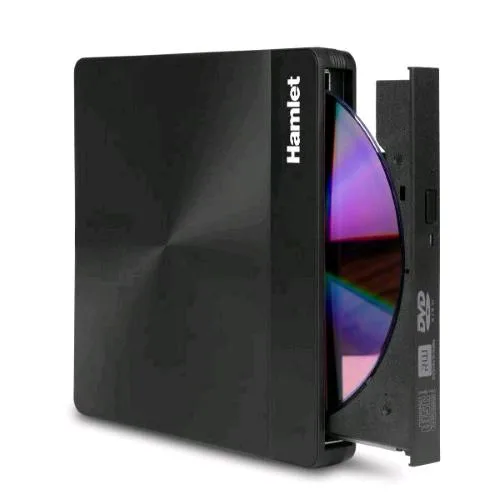 Hamlet Masterizzatore Esterno DVD Slim Combo USB 3.1 Type-C + USB a 3.0