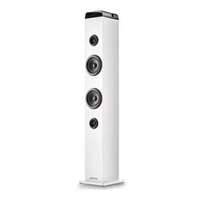 NGS SKY Charm Pro Cassa Altoparlante a Torre Wireless Bluetooth 5.4 Amplificata Radio FM USB AUX Ingresso Jack 6.3mm 50 W Bianco