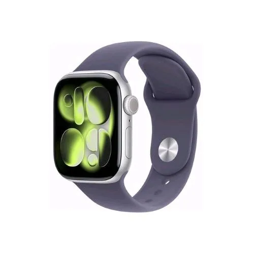 Apple Watch Series 11 GPS + Cellular 5G 42mm Cassa Alluminio Argento con Sport Band Viola Nebbia - S/M