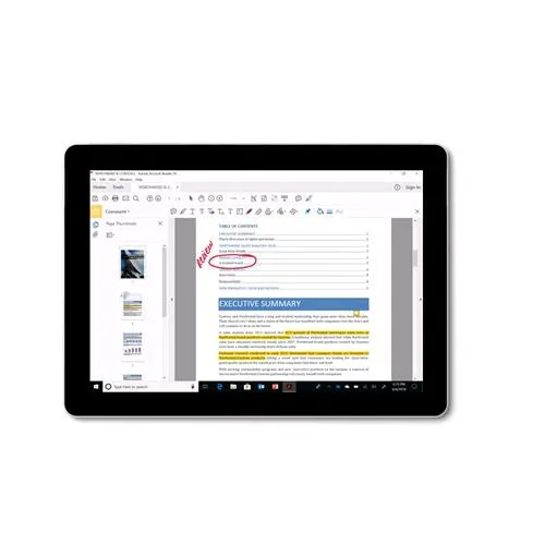 Microsoft Surface Go 10" 4415Y 1.6 GHz 256GB RAM 8GB Wi-Fi 4G LTE Win 10 Prof Argento