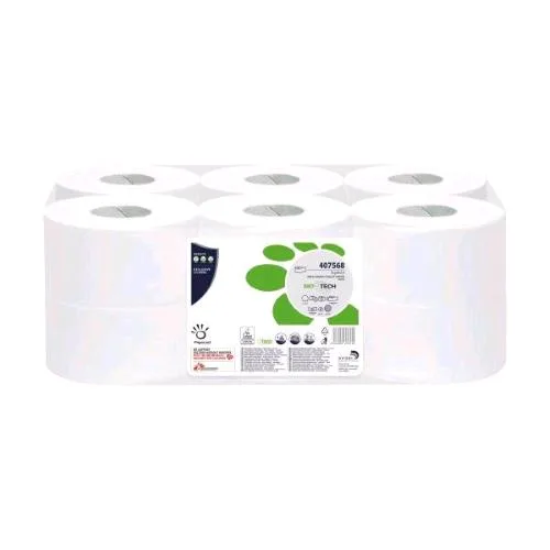 Papernet Carta Igienica Jumbo Mini 2 Veli Microgoffrato 150 m 405 Strappi Bianco Conf 12 Pz.