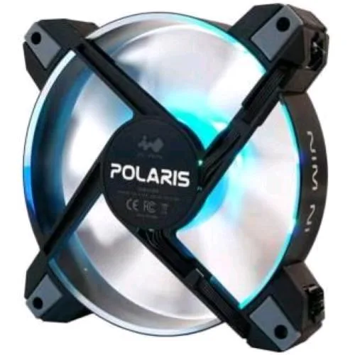 Inwin Polaris M RGB Ventola in Alluminio 120 mm Illuminazione LED RGB 500/1.280 RPM Nero/Bianco