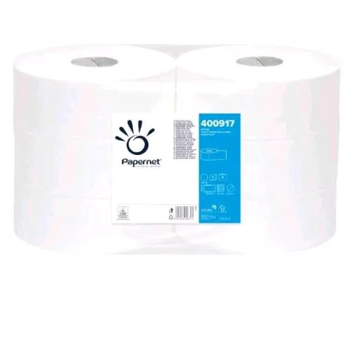 Papernet Carta Igienica Maxi Jumbo in Pura Cellulosa Microgoffrato 2 Veli 304m Bianco Conf 6 Pz.