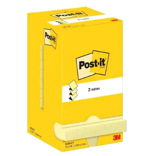 3M Post-It-Z Notes Blocchetto 76X76 mm 100 Fogli Giallo Conf 12 Pz.