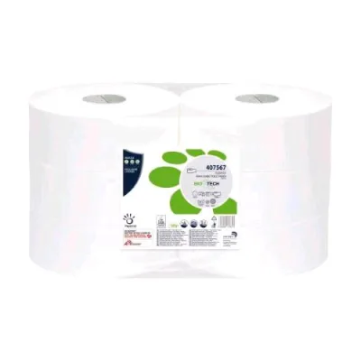 Papernet Carta Igienica Maxi Jumbo in Pura Cellulosa Microgograffrato 2 Veli 300 m 811 Strappi Bianco Conf 6 Pz.