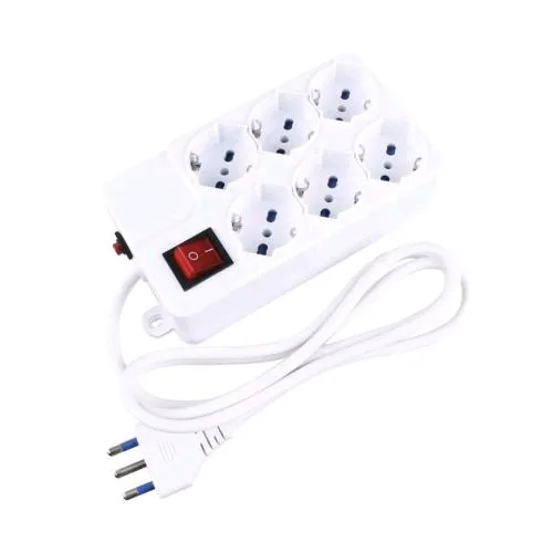 Vultech Mu-03 Multipresa Bipasso 6 Posti On Off Funzione Overload Bianco
