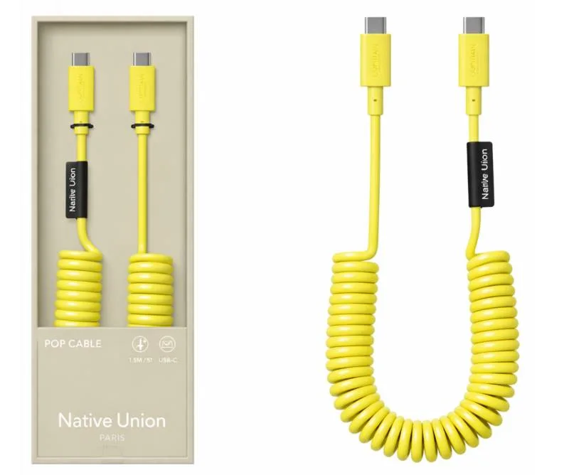 CAVO POP USB-C XL 2.4M 60W LEMON USB-C/USB-C LEMON
