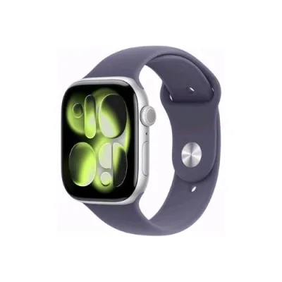 Apple Watch Series 11 GPS + Cellular 5G 46mm Cassa Alluminio Argento con Sport Band Viola Nebbia - S/M
