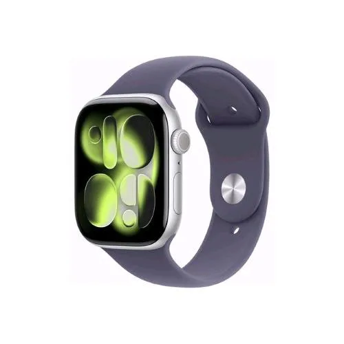 Apple Watch Series 11 GPS + Cellular 5G 46mm Cassa Alluminio Argento con Sport Band Viola Nebbia - S/M