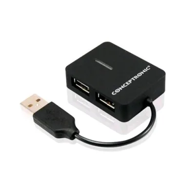 Conceptronic C4PUSB2 Mini Hub 4 Porte USB 2.0 Colore Nero