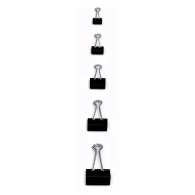 Lebez Double Clips Fermagli in Metallo H 51 mm Col. Nero Conf 12 Pz.