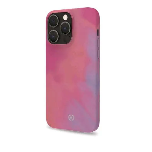 Celly Apple iPHONE 13 Pro Max Watercol Cover in Tpu con Finitura Soft-Touch Multicolore Sfumato Rosa