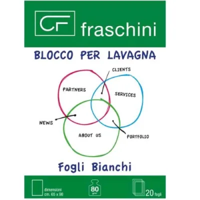 Fraschini Blocco per Lavagna 20 Fogli 650X980 mm Bianco Conf 5 Pz.