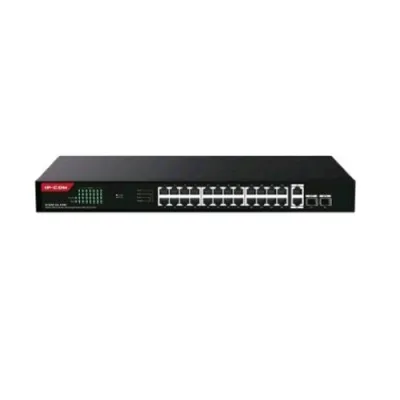 IP-COM G1128P-24-410W Switch Non Gestito 26 Porte Gigabit Base-T + 2 Porte Base-X SFP Cloud Managed POE 370W Montabile a Rack