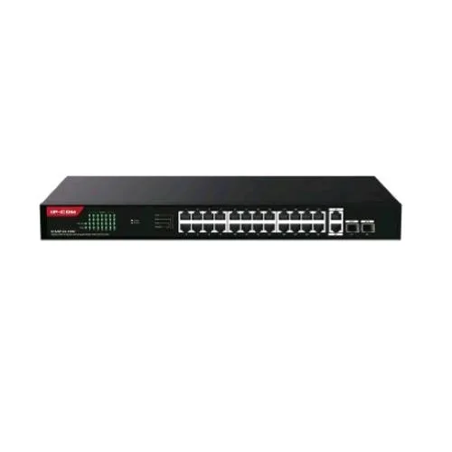 IP-COM G1128P-24-410W Switch Non Gestito 26 Porte Gigabit Base-T + 2 Porte Base-X SFP Cloud Managed POE 370W Montabile a Rack
