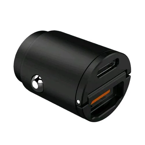 Celly Mini Caricabatteria da Auto 30W 1 USB + 1 Porte USB-C Pro Power Black