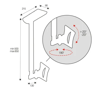 STAFFA DA SOFFITTO 32 VESA 100X100 MAX 20KG