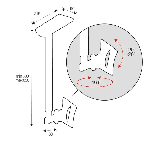 STAFFA DA SOFFITTO 32 VESA 100X100 MAX 20KG