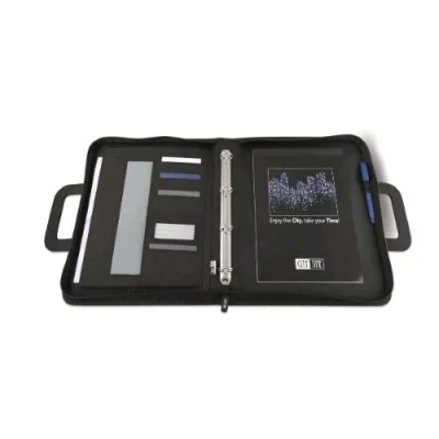NIJI City Time Porta Blocco in Tessuto Tecnico 26X34 cm Chiusura a Zip Tasche Interne Grigio