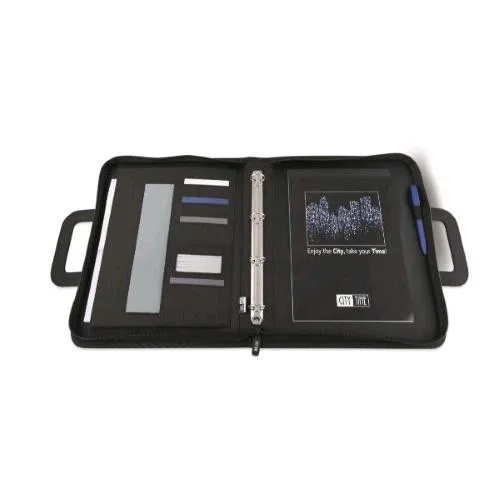 NIJI City Time Porta Blocco in Tessuto Tecnico 26X34 cm Chiusura a Zip Tasche Interne Grigio