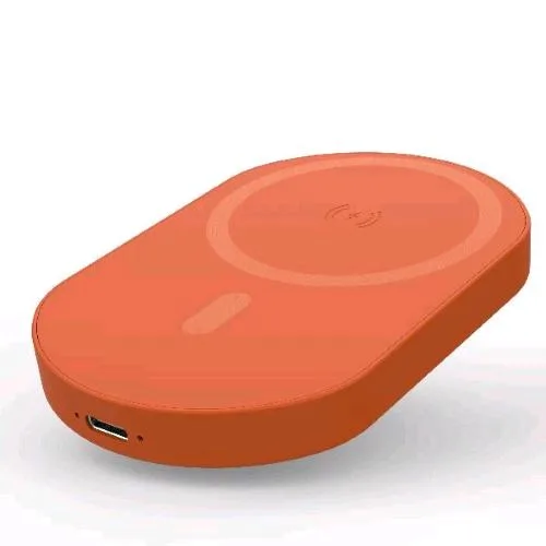 Celly Mini Power Bank Magsafe 3.000mAh Wireless 5 W Slim Utlrasottile USB-C Arancione