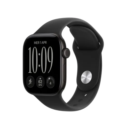 Apple Watch Series 12 2026 GPS + Cellular 5G Cassa 42mm in Alluminio Nero con Cinturino Sport Nero S/M