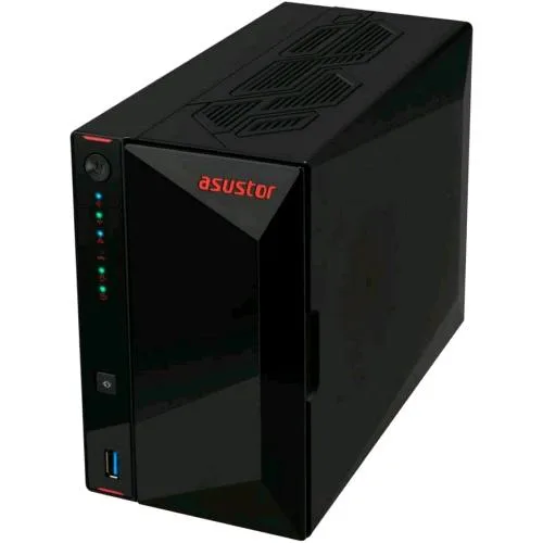 ASUStor AS5402T Nimbustor NAS 2 Bay HDD & SSD 2.5"/3.5" Intel Celeron N5105 2GHz RAM 4GB 2.933MHz Lan: 10,100,1000,2500 Mbit/S Nero
