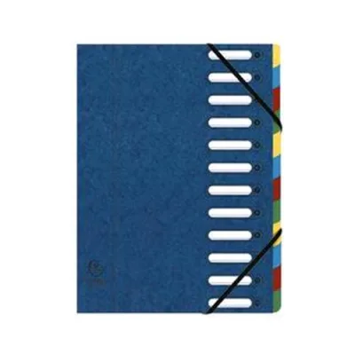 Exacompta Harmonika Classificatore 12 Scomparti Formato A4 32X24 cm in Cartoncino Lustre' Colore Blu