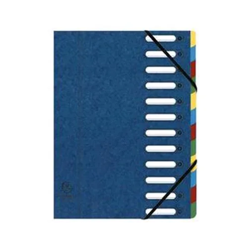 Exacompta Harmonika Classificatore 12 Scomparti Formato A4 32X24 cm in Cartoncino Lustre' Colore Blu