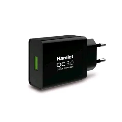 Hamlet Power Supply Quick Charger USB 3.0 Caricabatterie da Rete 18 Watt Nero