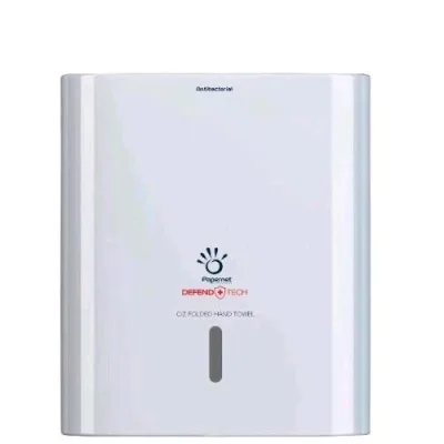 Papernet Dispenser Antibatterico per Asciugamano Piegato a C/Z in Plastica Bianco