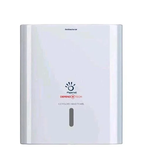 Papernet Dispenser Antibatterico per Asciugamano Piegato a C/Z in Plastica Bianco