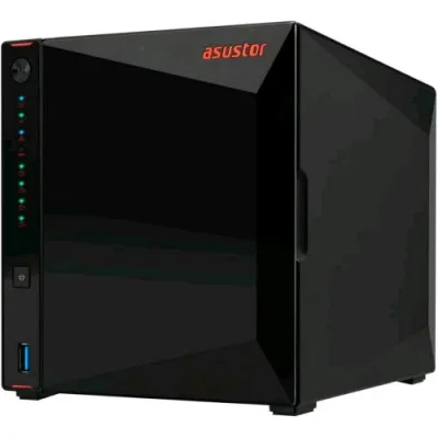 ASUStor AS5404T Nimbustor NAS 4 Bay HDD & SSD 2.5"/3.5" Intel Celeron N5105 2GHz RAM 4GB 2.933MHz Lan: 10,100,1000,2500 Mbit/S Nero
