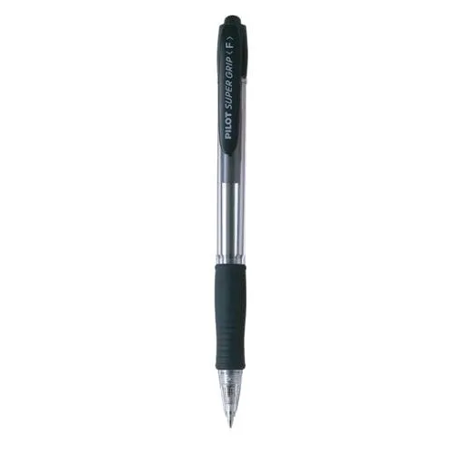 Pilot Super Grip Penna a Sfera a Scatto Nero Punta Conica 1mm Conf 12 Pz.
