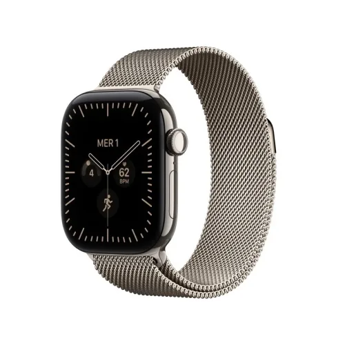 Apple Watch Series 12 2026 GPS + Cellular 5G Cassa 42mm in Titanio Naturale con Loop in Maglia Milanese Naturale