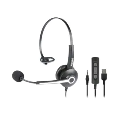 Hamlet Renova Hheadm-Ujm Cuffia Professionale Monoaurale con Microfono - USB + Jack 3,5 mm + Telecomando