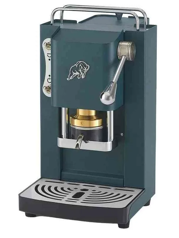 Faber Pro Essential 3.0 Macchina per Caffe' Espresso Manuale a Cialde Ese 44mm 500 W Tanica 1 l in Vetro Portacialda Estraibile e Pressacialda in Ottone Regolabile (British Green, Cromo)