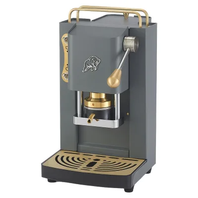 Faber Pro Essential 3.0 Macchina per Caffe' Espresso Manuale a Cialde Ese 44mm 500 W Tanica 1 l in Vetro Portacialda Estraibile e Pressacialda in Ottone Regolabile (Gray Daytona, Ottone)