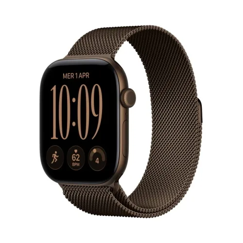 Apple Watch Series 12 2026 GPS + Cellular 5G Cassa 46mm in Alluminio Bronzo Scuro con Loop in Maglia Milanese Bronzo Scuro