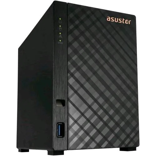 Asustor Drivestore AS1202T NAS 2 Bay HDD Quad Core 1.7GHz RAM 1GB DDR4 2.5GBE Port Nero