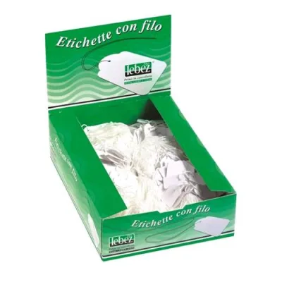 Lebez Etichette con Filo in Carta 22X35 mm Col. Bianco Conf 500 Pz.