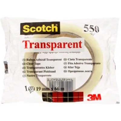 3M Scotch 550 Nastro Adesivo Trasparente 19 mm x 66 m