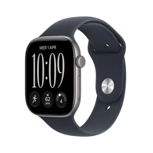 Apple Watch Series 12 2026 GPS + Cellular 5G Cassa 46mm in Alluminio Grigio Siderale con Cinturino Sport Blu Marino M/L