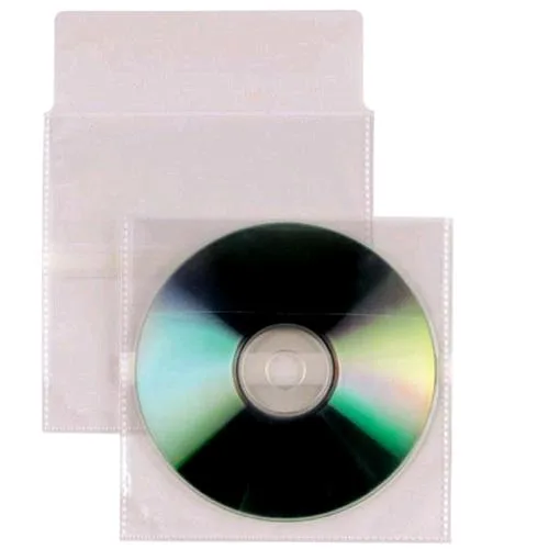 Sei Rota Buste Porta CD/DVD in PP 120X125 mm con Patella Col. Trasparente Conf 500 Pz.